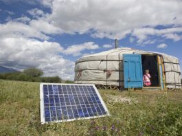Mongolian Family Uses Solar Energy to Power Home