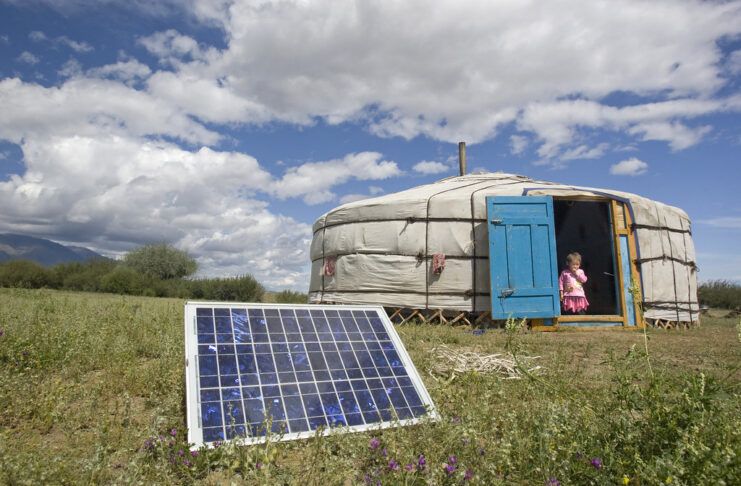 Mongolian Family Uses Solar Energy to Power Home